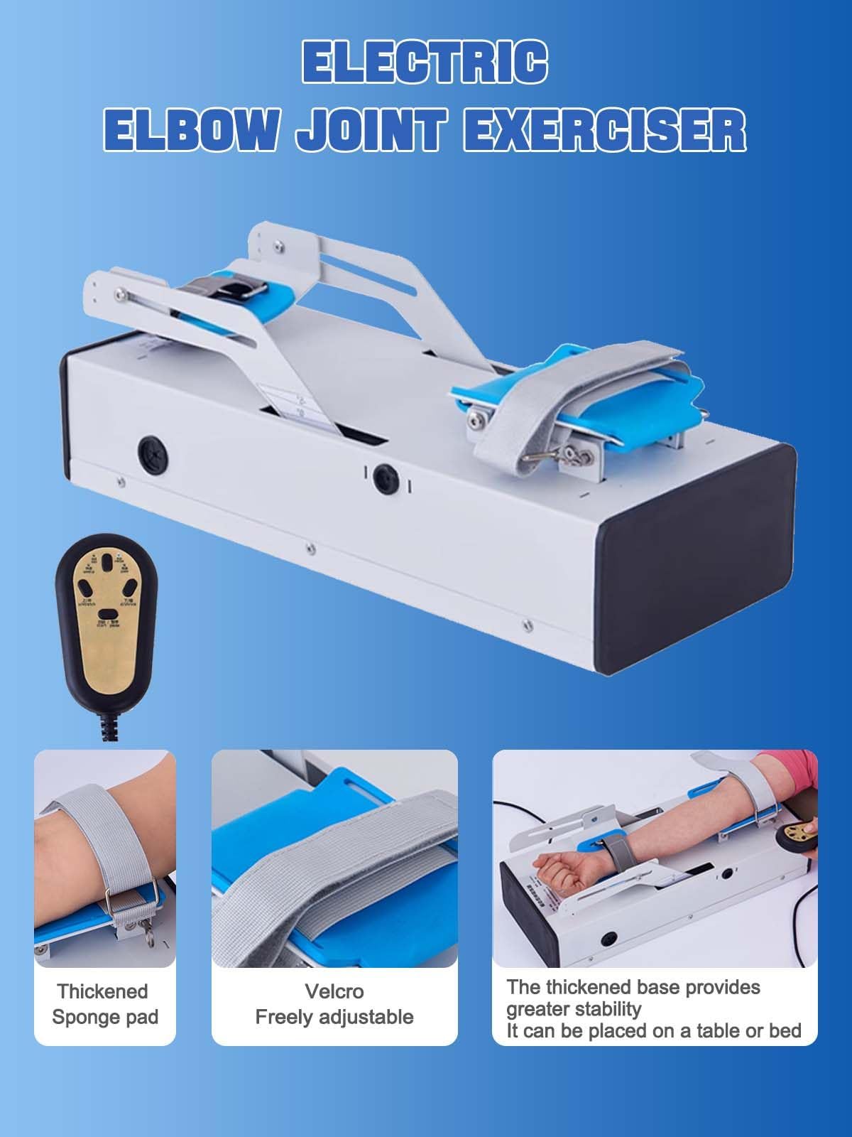 Allenatore Elettrico di Riabilitazione dell'Articolazione del Gomito con Telecomando, Esercizio ad Angolo Completo -5°-140° per Recupero Post-Operatorio e Riabilitazione da Frattura