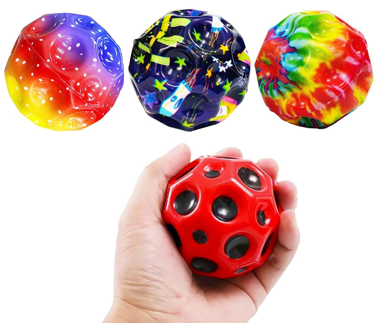 Ice Cube Stress Ball-Soft Slow-Rising Squishy Toy for Anxiety Relief, Sensory Play, and Focus-Safe, Non-Toxic & BPA-Free-Great for Kids, Adults, Office & Classroom Use (3, Moon Ball(2.75 INCH)) 3