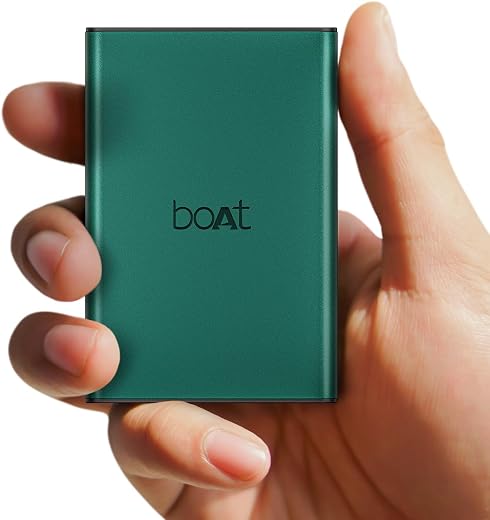 Boat Energyshroom PB300 Pro 10000 mAh 22.5W Pocket Size, Compact Power Bank, Fast Charging (2X Output Ports, Supports Andr...