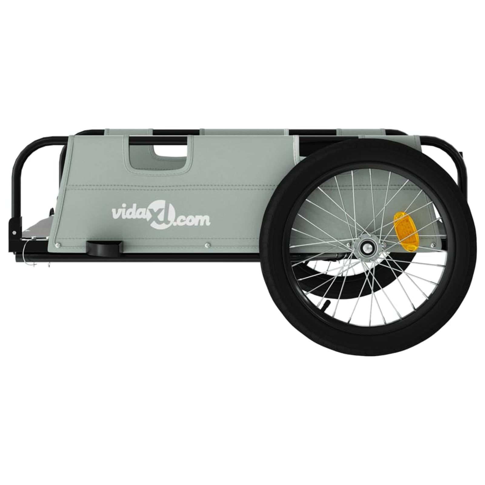 Remolque de Carga para Bicicleta Hierro y Tela Oxford Gris Carretilla De Obra Remolque Bicicleta