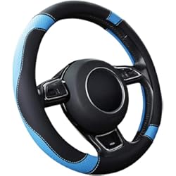 Funda Volante Citroen C2 SFONIA Cubierta del Volante Fundas para Volante de Cuero del Microfibra Universal 37-38cm / 15" Antideslizante Transpirable Durable (Azul)
