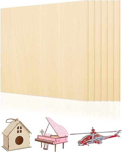 Benvo Hojas de madera contrachapada de abedul para manualidades, madera sin terminar para manualidades, corte y grabado láser, corte CNC, quema de