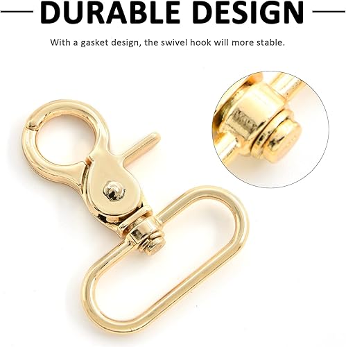 Miniatura 3 de MELORDY - 10 clips de metal giratorios de gatillo giratorios de langosta para correas de monedero, bolsas de cinturón de cuero (1.0in, plateado)