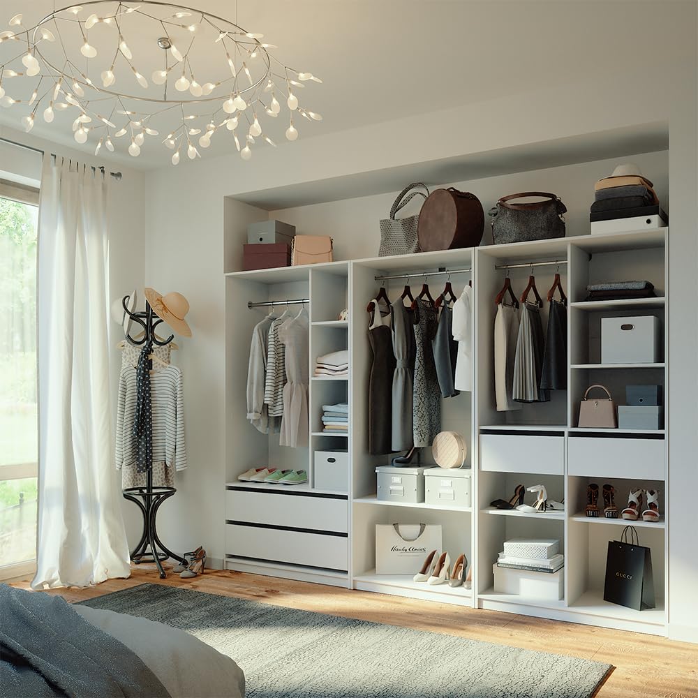 Vicco Szafa "Elmo", Biały, 280 x 200 cm | Zestaw 3, pour un rangement flexible de différents types de vêtements