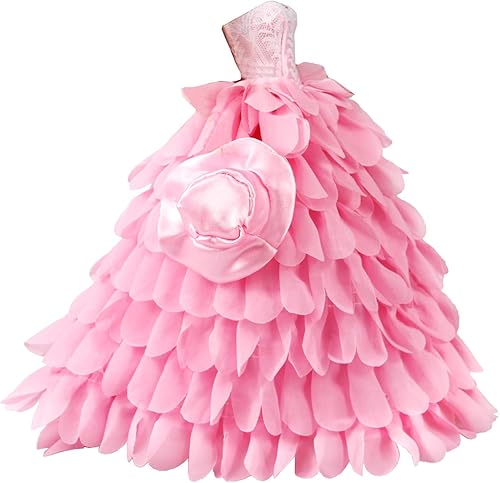 Miniatura 3 de BARWA Vestido de novia blanco con velo y princesa, ropa de fiesta de noche, vestido con sombrero para muñeca de niña de 11.5 pulgadas