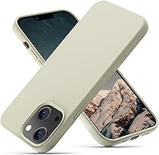 Silicone Designed for iPhone 13 Case, Ultra-Thin Shockproof Liquid Silicone Protective Case with Soft Anti-Scratch Microfiber Lining, 6.1 inch, Stone