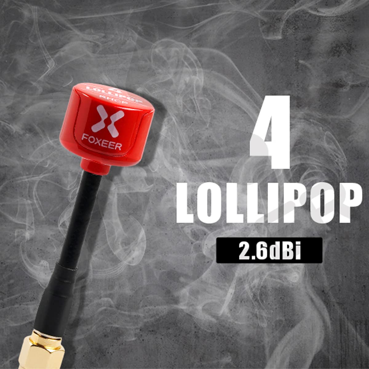 2 antenas FOXEER FPV Lollipop 4 versión actualizada 5.7GHz RHCP 2.5Dbi SMA para FPV Racing Drone Fatshark Goggles TX RX