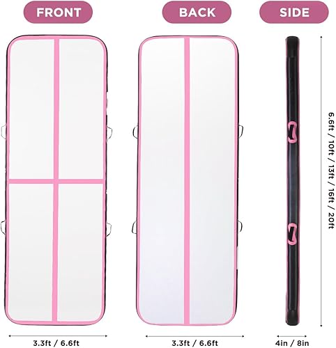 Miniatura 3 de KIKILIVE Inflatable Gymnastics Air Tumbling Track Mat 10ft 13ft 16ft 20ft, Air Tumble Track Mat with Electric Air Pump for Home Use Training