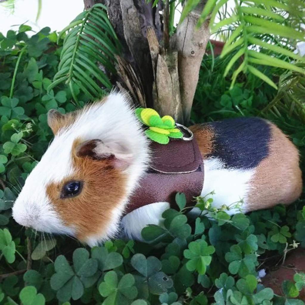 Youngy Hamster Harness Vest Adjustable Leash Set for Guinea Pig Chinchilla Mice Rat Ferret Small Animal Accessories - 3# - S