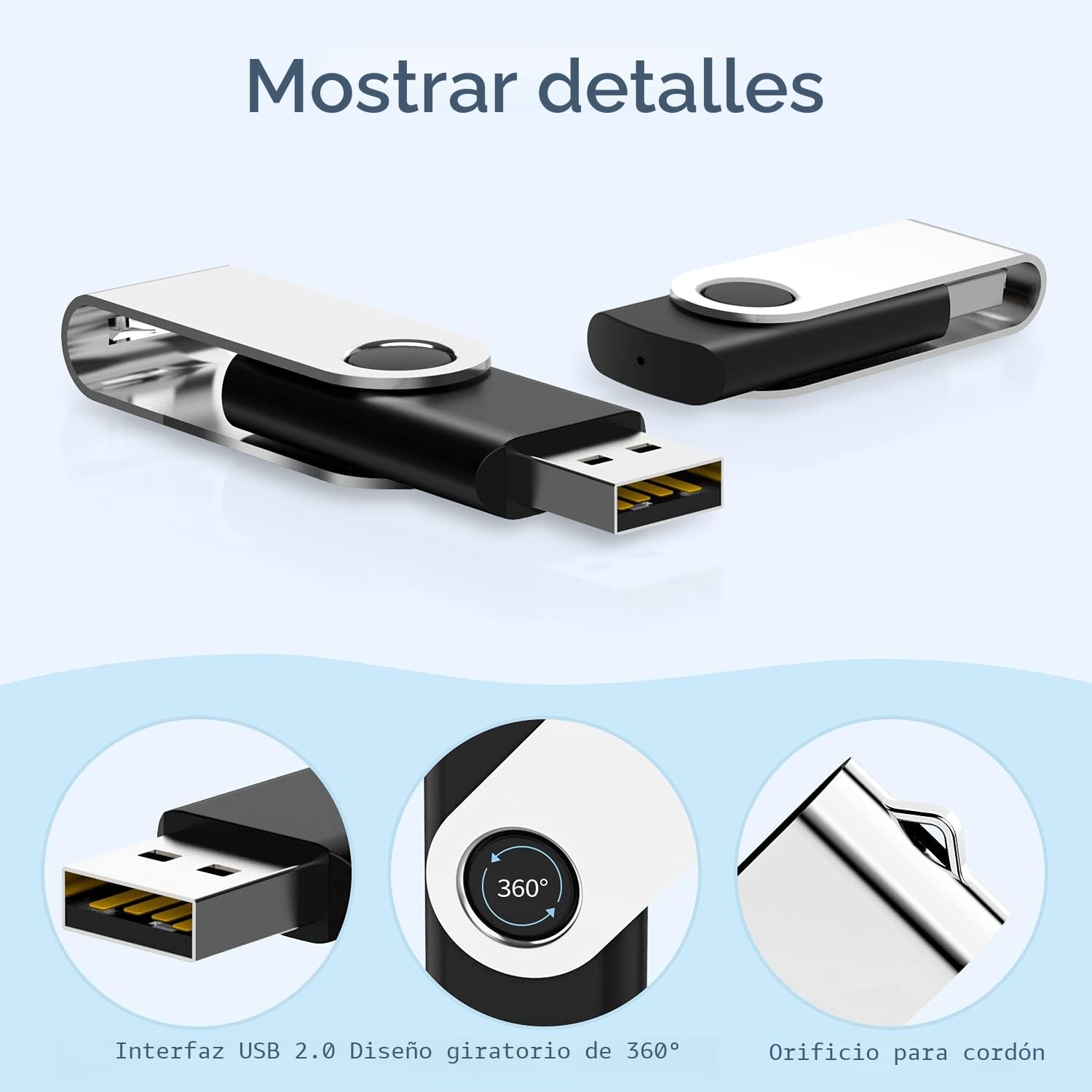 KOOTION Memoria USB 64G, 10 Piezas Pendrive USB Ligero Pequeño y Práctico Lote Pen Drive Negro USB Flash Drive para Ordenador/TV/Coche/Player, ect