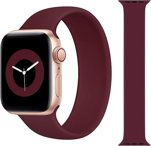 Correa tipo Solo Loop compatible con Apple Watch, correas deportivas de silicona para Apple Watch de 38mm 40mm 41mm 42mm 44mm 45mm 49mm y series 8 7