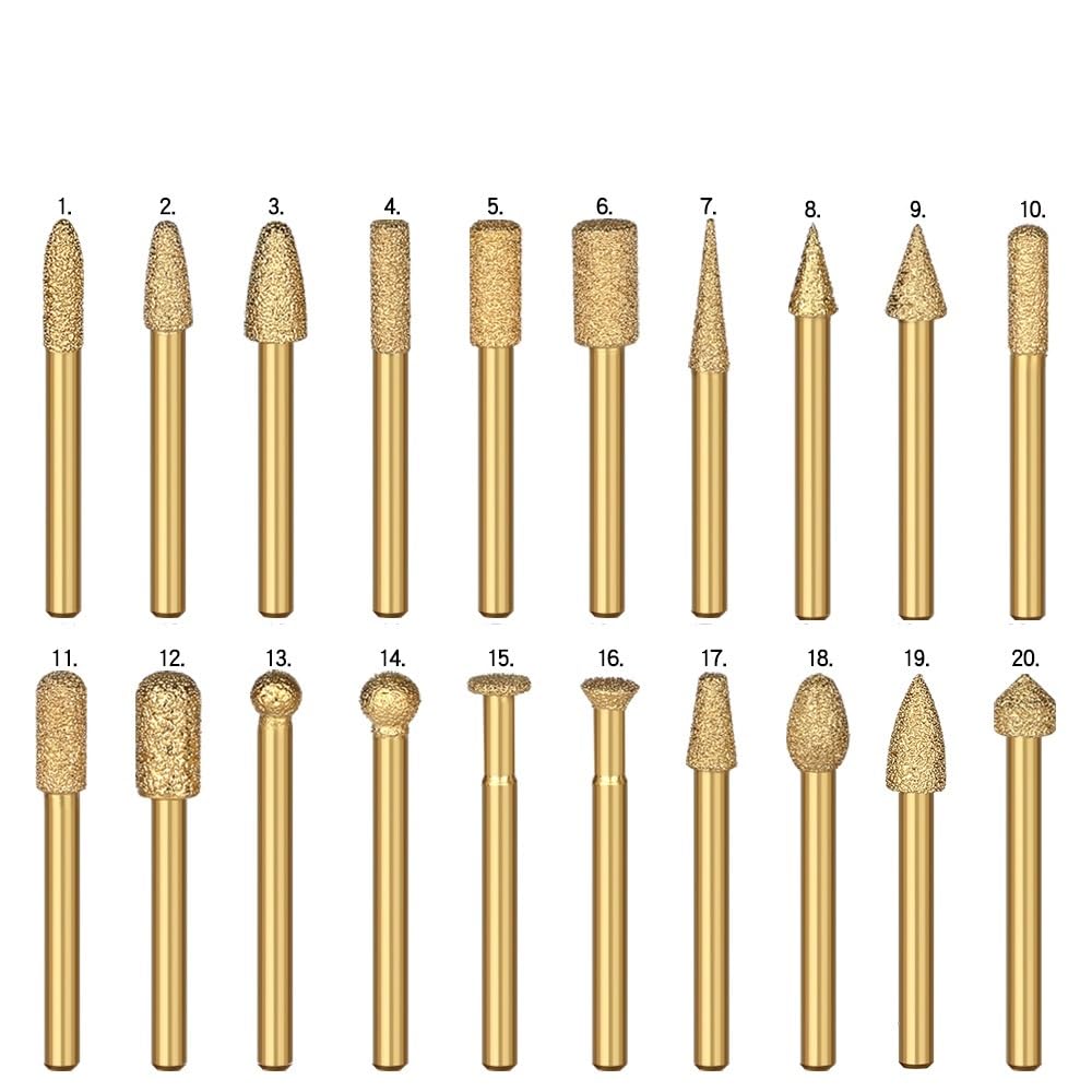 1 Stück vakuumgelöteter Diamant-Fräskopfschleifen Drehfeile Stein Marmor Granit Gravur CNC-Maschine Carving Router Bits(6x10mm NO.19)