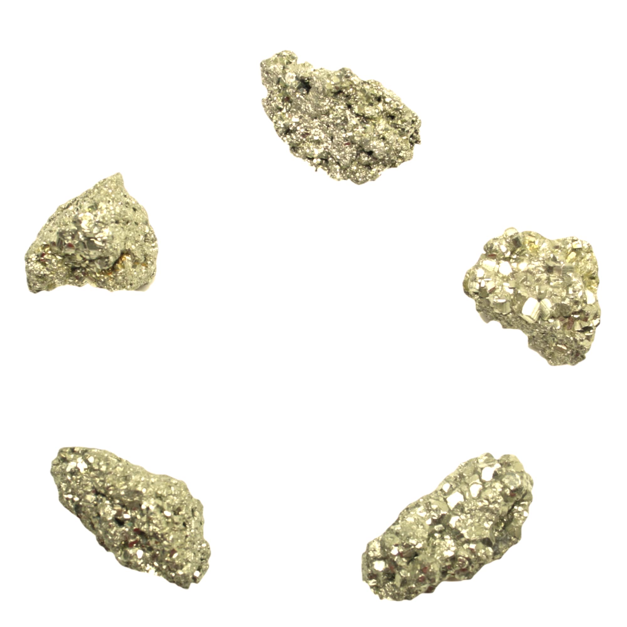 Cristal de pyrite I Pierre de guérison I Pierre brute I Pierre porte-bonheur (5 pièces)