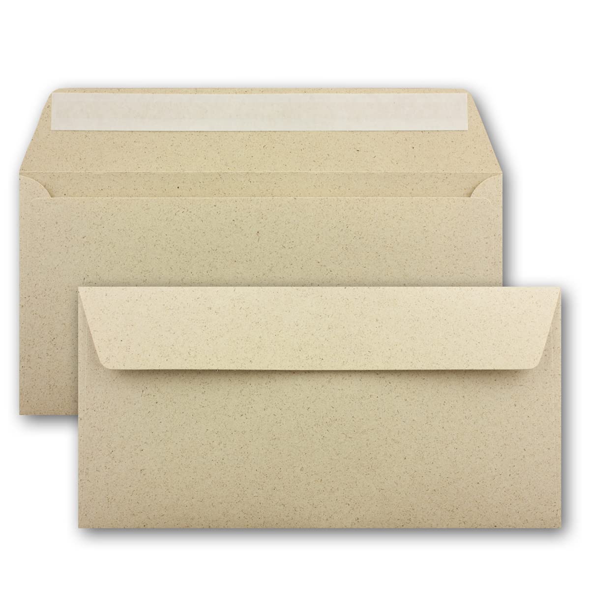 150x ÖKO Briefpapier DIN A4 mit Briefumschlägen Haftklebung DIN Lang aus Graspapier - Recycling Papier 120 g/m² - Umwelt Bastelpapier für Einladungen oder Briefpost - Glüxx Agent