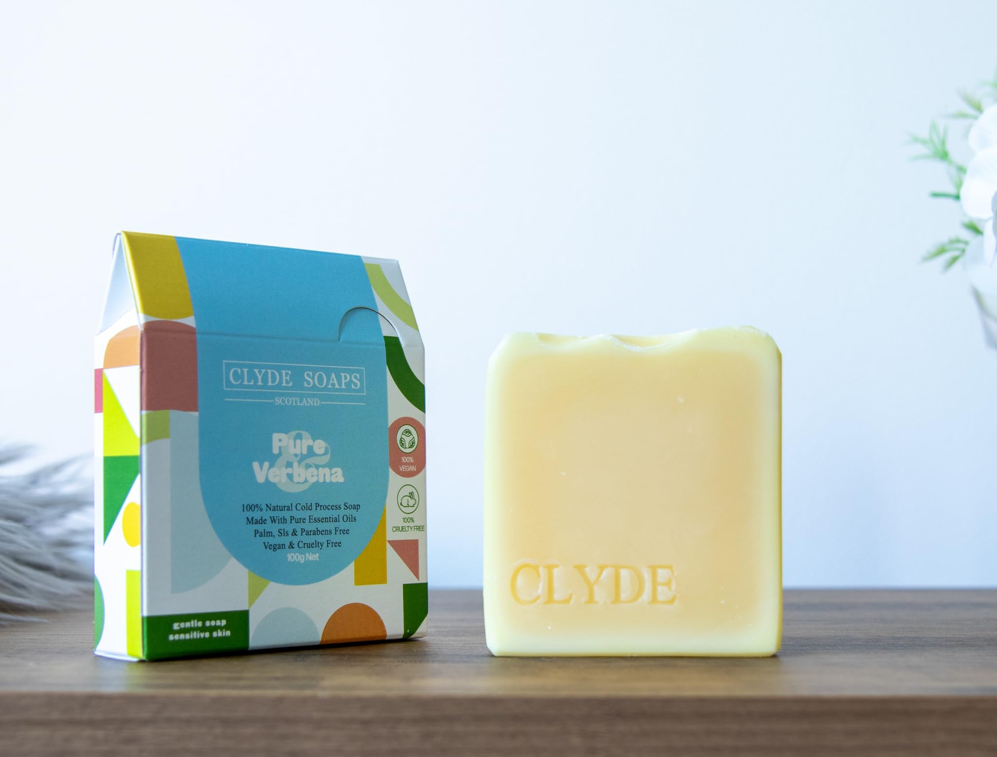 – Pure Verbena Clyde Soaps, Cold Process, Palm Oil & Plastic Free, Eco Gift, UK Handmade Vegan, Cruelty Free, Artisan Soap, Best For Men And Women