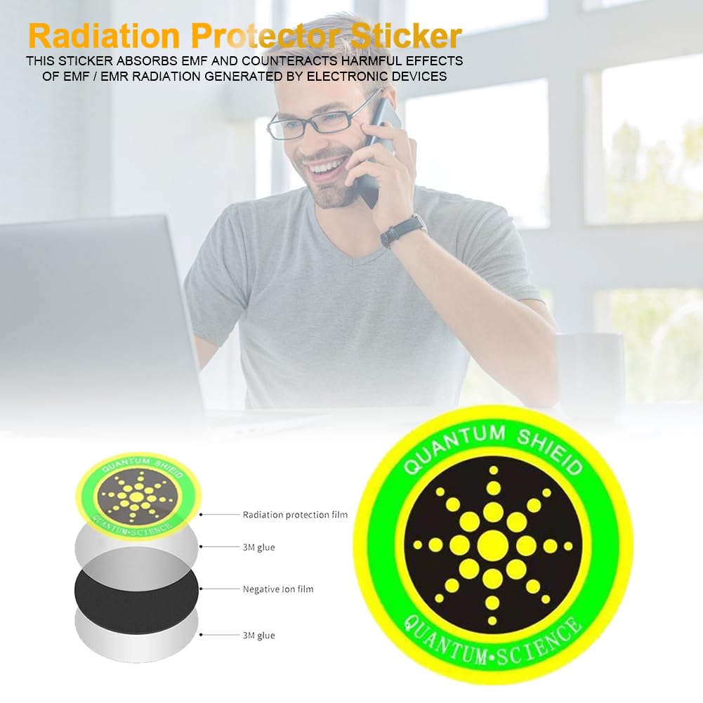 6 Pezzi Protezione Radiazioni Cellulare, Adesivi per la Protezione del Telefono Cellulare, Protezione Radiazioni Cellulare per Telefoni Cellulari, Laptop, Tablet (Argento)