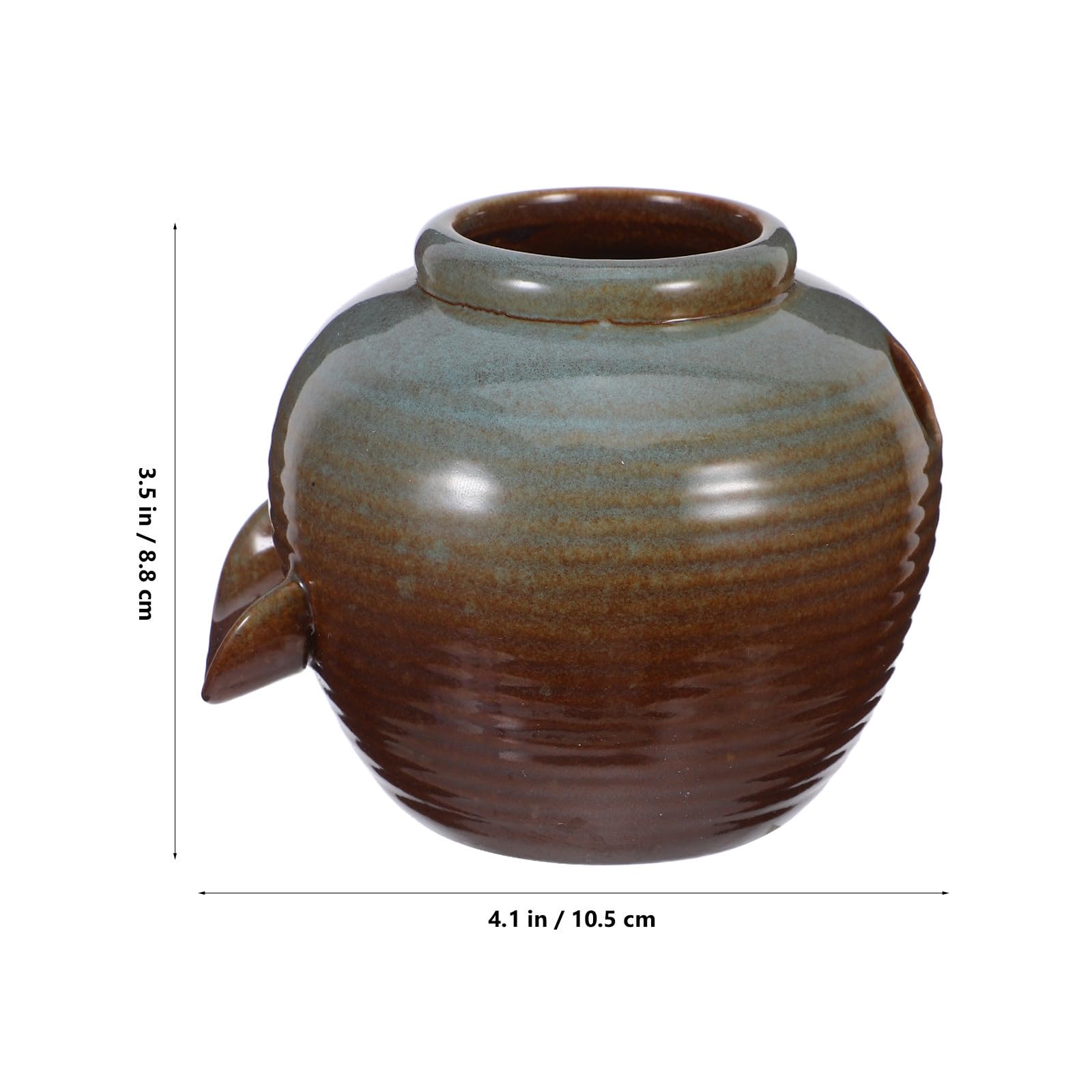 2 Pezzi Fontana da Giardino Esterno in Ceramica a Forma di Vaso con Cascata Ricircolante e Circolazione Naturale Dell'acqua per Patio e Stagno Acquatico