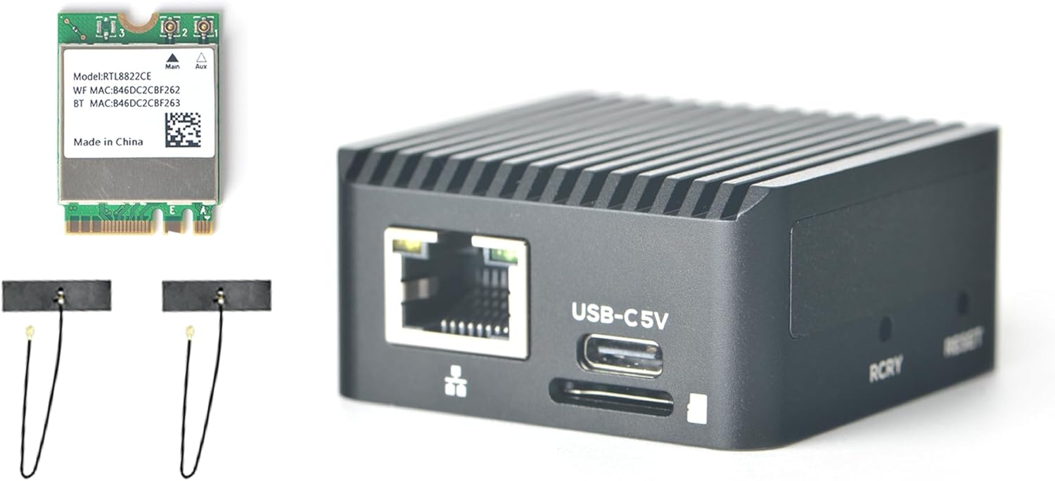 NanoPi Zero2 Mini WiFi Router, Portable Fast GigE Computer, 1GB/2GB LPDDR4X RAM Rockchip RK3528A SoC, 4K H265/H264 Decoder, Gigabit Ethernet Port for IoT Smart Gateway (2GB with M.2 WiFi Module) NanoPi Zero2 Mini WiFi Router, Portable Fast GigE Computer, 1GB/2GB LPDDR4X RAM Rockchip RK3528A SoC, 4K H265/H264 Decoder, Gigabit Ethernet Port for IoT Smart Gateway (2GB with M.2 WiFi Module)