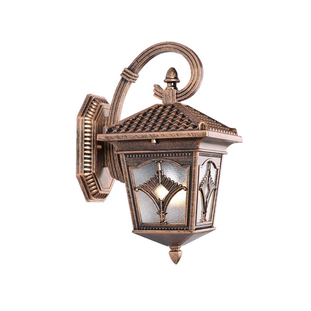 OZBMA Wall Mounted Light European Style Outdoor Lamp Waterproof Spotlights American Modern Simple Aisle Lights Creative Sconce Stair Nordic Garden Reading (Bronze C)