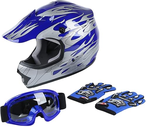 Miniatura 1 de XFMT - Casco DOT para niños de Motocross calle bicicleta de cross gafas guantes ATV Mx
