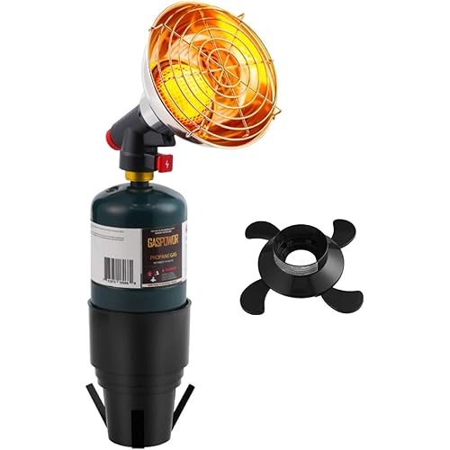 6800BTU Propane Golf Cart Heater, Propane Heater with Igniter, 2 in 1 with Golf Cart Cup Holder&Cylinder Base, for Tent,Finshing(Fuel not included)