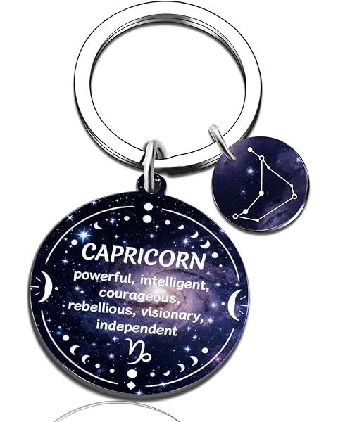 UVIBEW Capricorn Gifts for Women Men Capricorn Jewelry Zodiac Gifts for Women Astrology Gift For Woman January Birthday Gift for Woman Capricorns Keychain