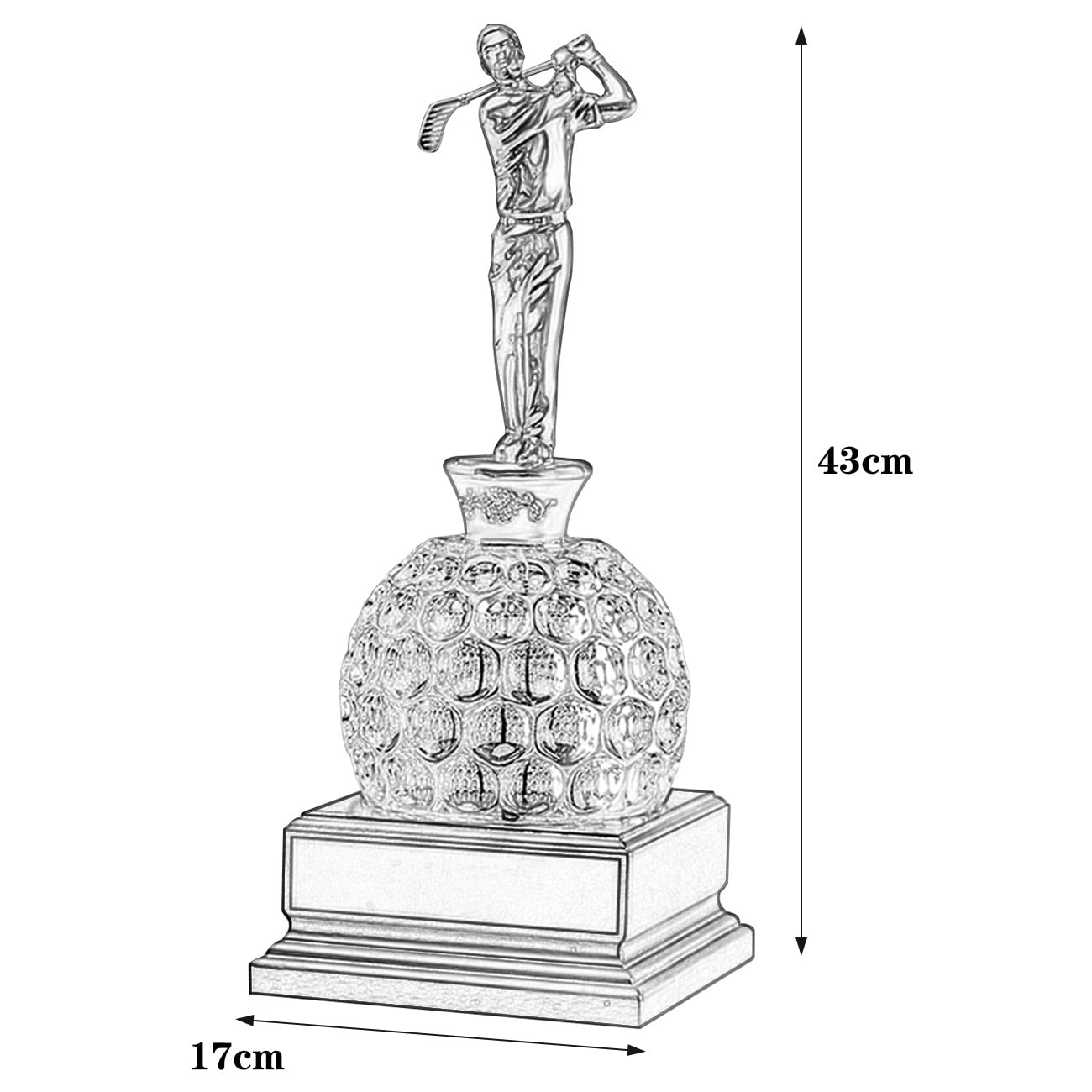 Pokale, Medaillen Auszeichnungen Professionelle Golfturnier-Trophäe Trophäe Der Sportmeisterschaft Trophäe Aus Massivholz Mit Schriftzug Gold-Silber-Bronze-Golf-Trophäe Verleihung Der Gedenktrophäe Po