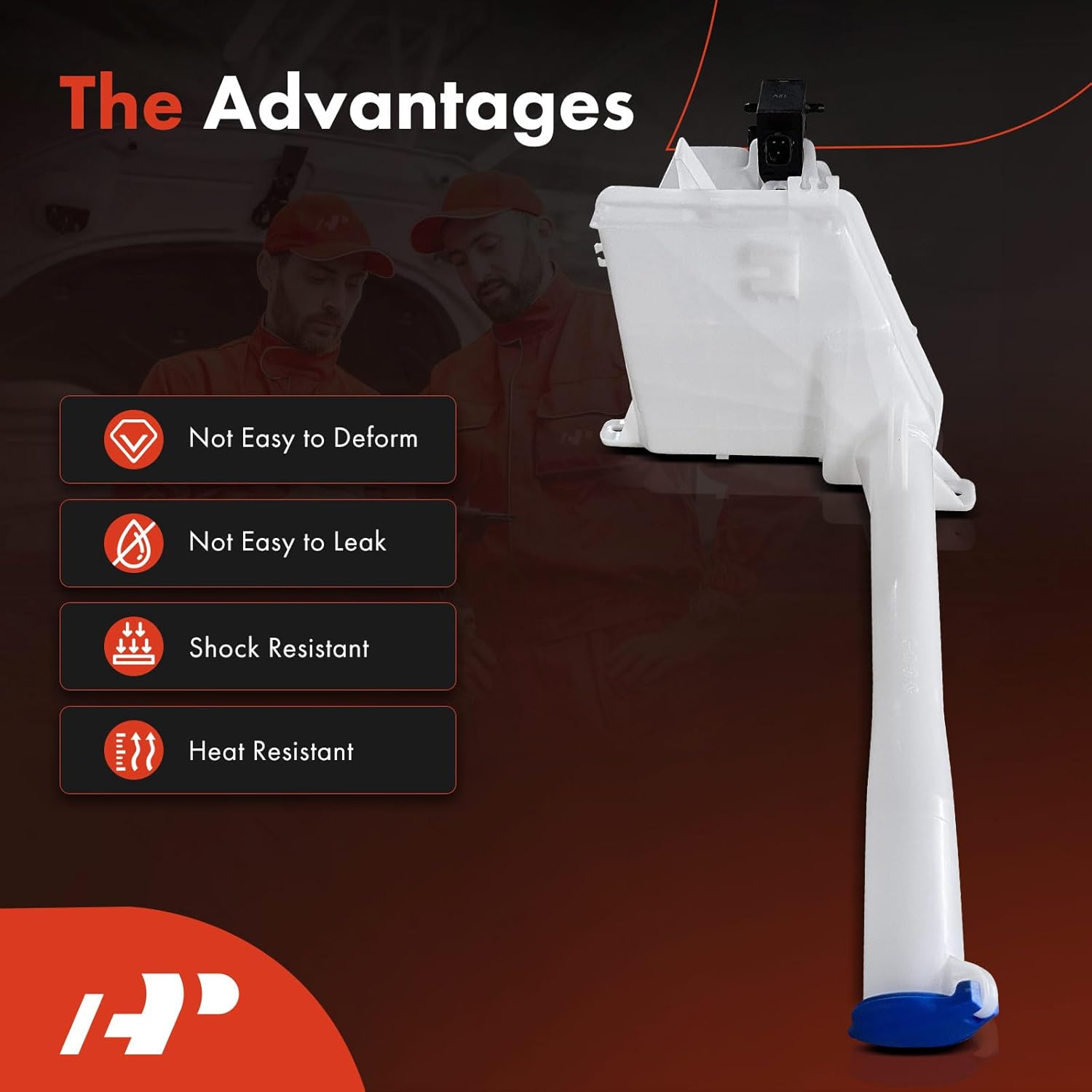 A-Premium Windshield Washer Reservoir Compatible with Hyundai Models - Santa Fe 2010 2011 2012, with Cap/Washer Pump/Fluid Level Sensor