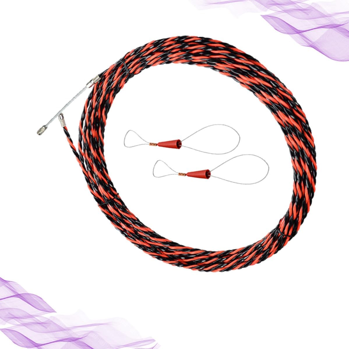 Artibetter 20m Electrical Wire Threader Fish Tape with Strong Penetration and Good Stability, Plastic and Metal Construction, Includes 2 PC Tightening Tool for Electrical Cable Pulling