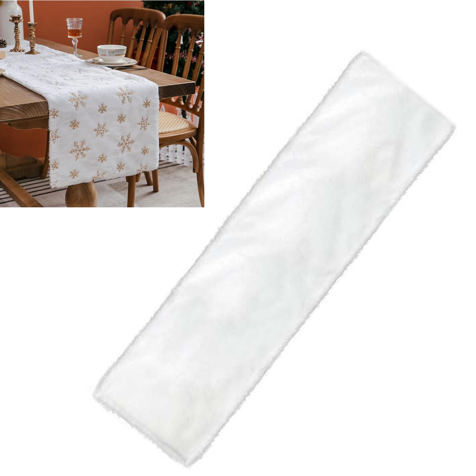 Buxuaaaa Tablecloth Gold/Silver Sequined Snowflake Table Runner for Creating a Unique Christmas Decoration Easy to Clean Polyester Fiber Tablecloth