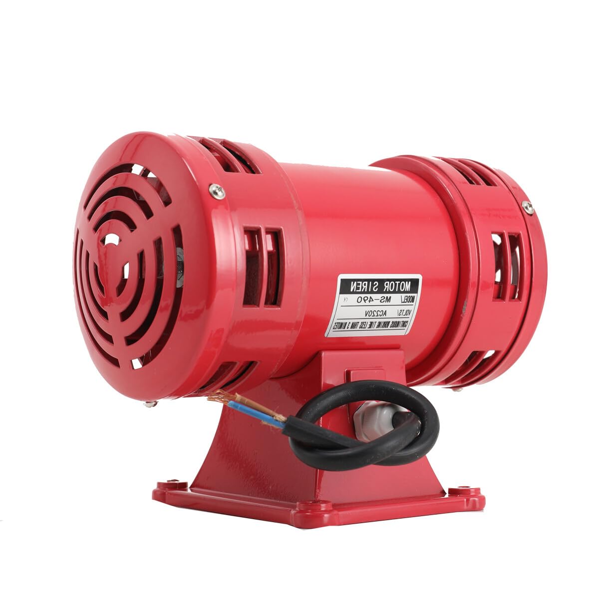 Lfhelper Red Air Raid Siren 140Db, Industrial Alarm System With 400 W Motor, Electric Motor Driven Siren For Cranes, Ships, Fire Alarm Systems, Max.1000rev/Sec