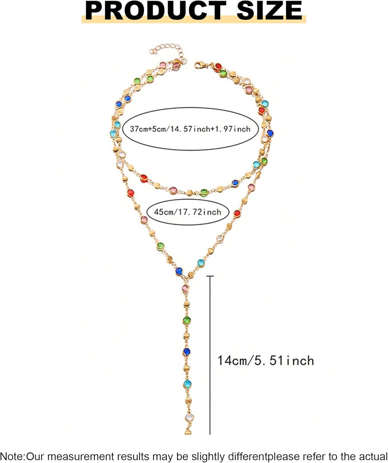 Colorful Gemstones Necklace for Women Sparkly Rhinestone Choker Multicolor Rainbow Necklace Wedding Party Prom Choker Jewelry Accessories for Her - Image 7