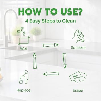 Magic Sponge Eraser Sheets, 52 Pack Dish Wipes for Plates, GRS Certified