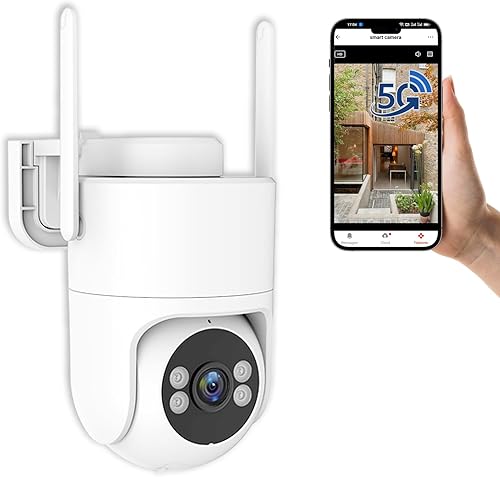 Cámara de seguridad de 6MP para exteriores, cámaras WiFi para grabación de seguridad en el hogar 247, visión panorámica de 360, seguimiento