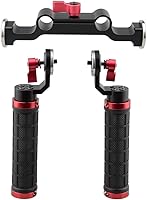 Vista 4 de CAMVATE Soporte de hombro con mango de goma con accesorio estándar de roseta para DSLR (rojo, rosca M6, 1.252 in) - 1472