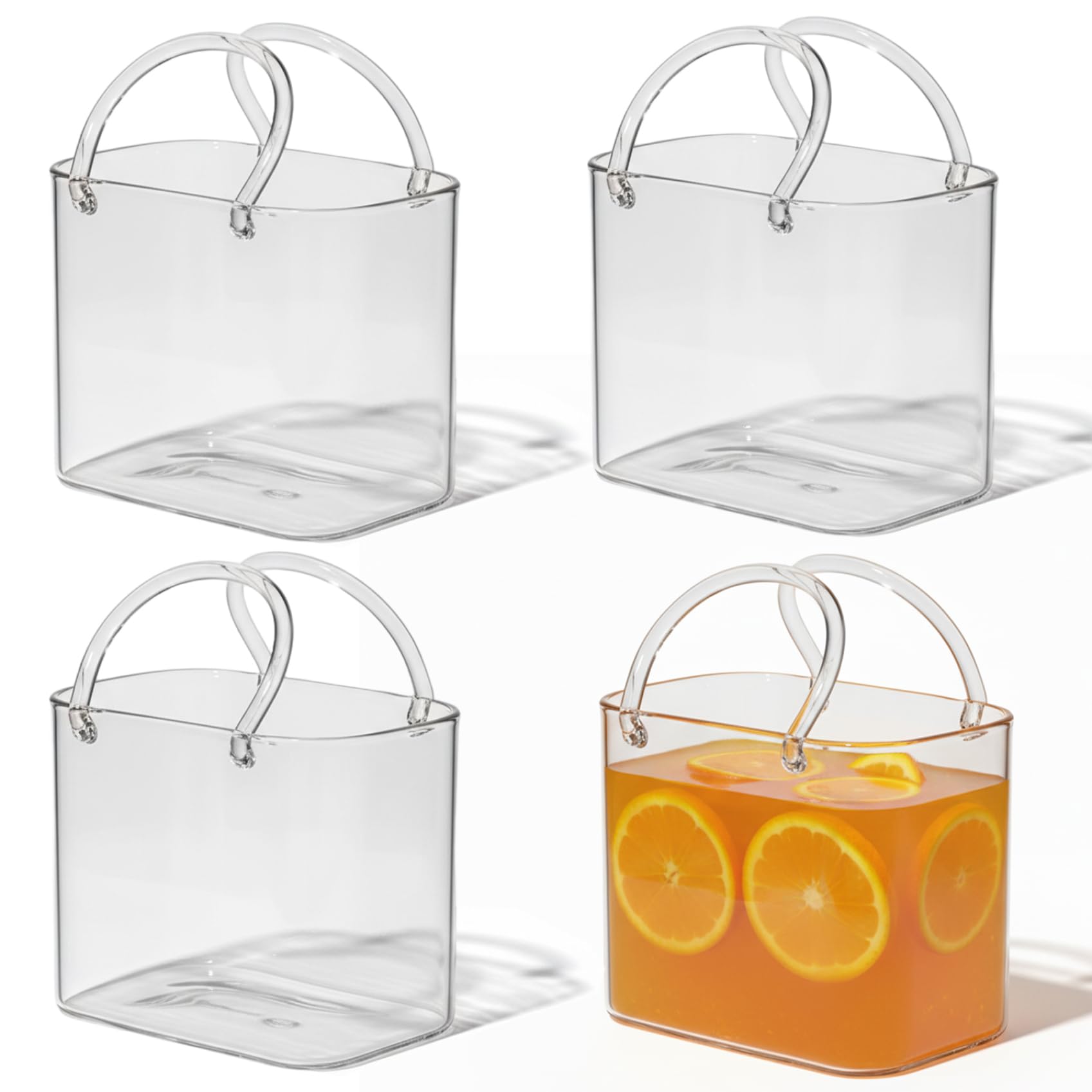Verres à cocktail sac à main en verre borosilicate transparent pour boissons 770ml