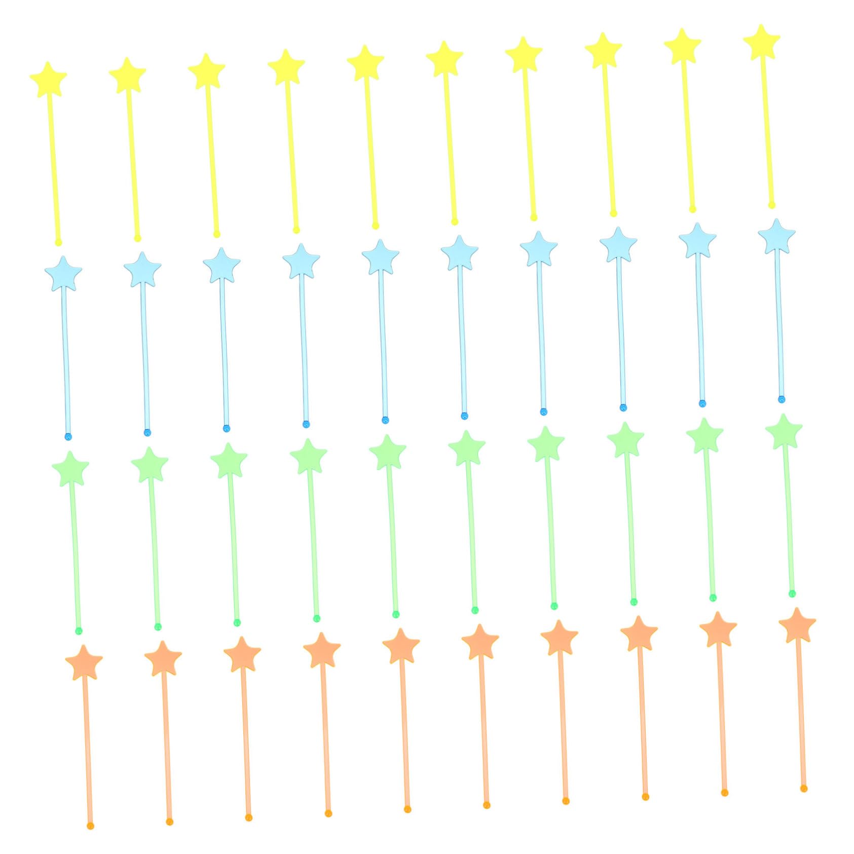 Cabilock 50Pcs Colorful Mixing Rods Star Shaped Beverage Stirring Sticks for Home Bar and Parties Drink Mixers Ergonomic Design for Easy Grasp for Cocktails