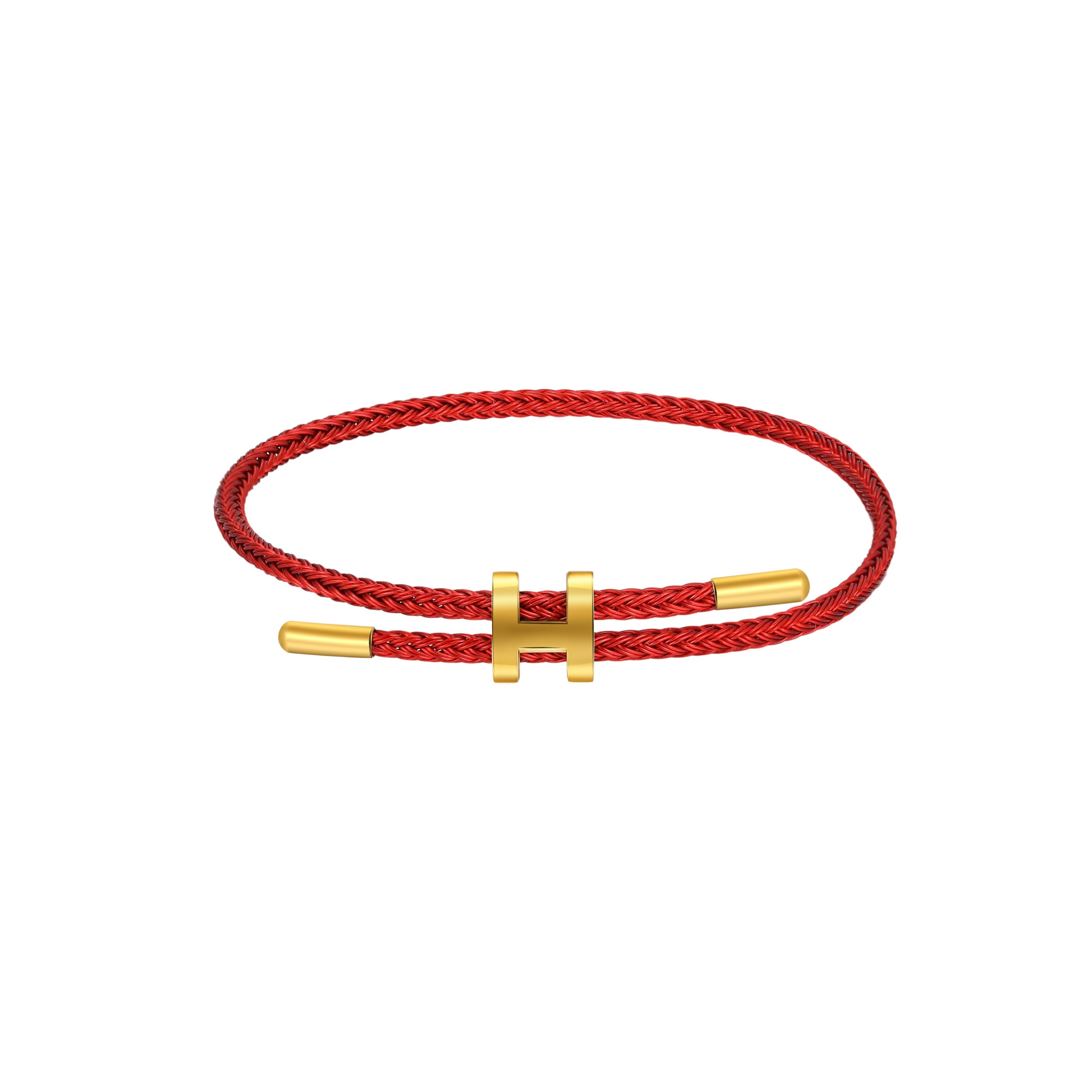 AIMADE Adjustable Charm Bracelet for Women, 18K Gold Plated Titanium Steel