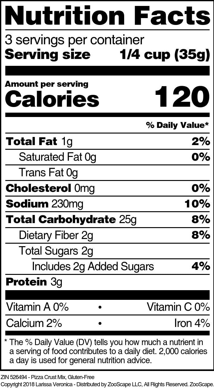 Pizza Crust Mix, Gluten-Free (4 oz, ZIN: 526494) - 3 Pack