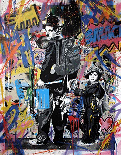 Orlco Art Graffiti Art Street Style - Lienzo Decorativo (60,9 x 91,4 cm), diseño de Einstein Chaplin de Mickey y Urben