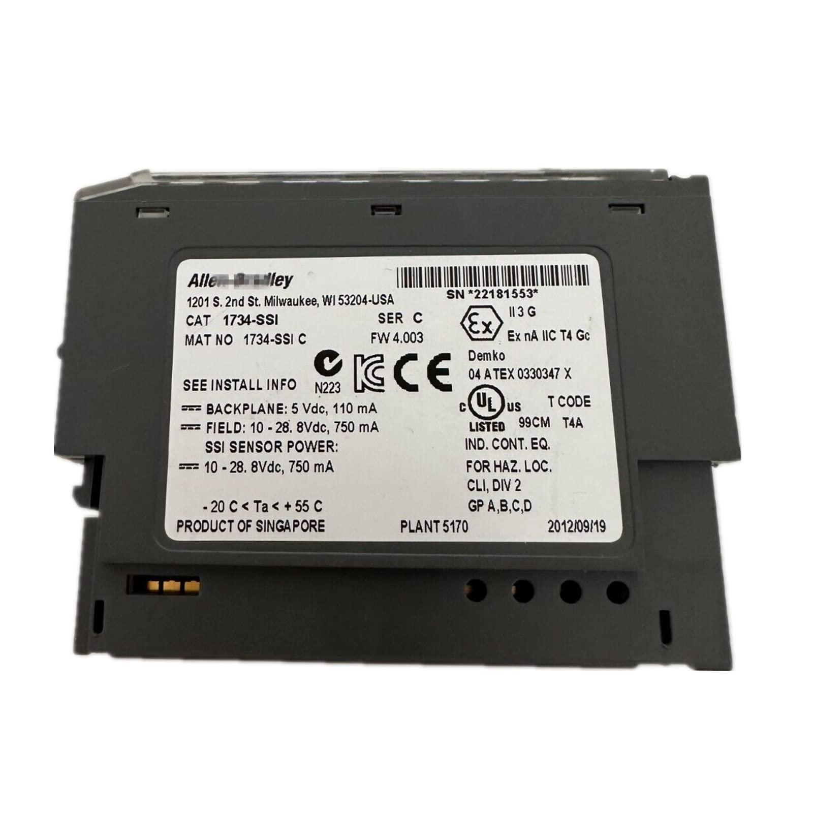 Modulo SSI encoder IO 1734-SSI Modulo PLC 1734-SSI sigillato in scatola 1 anno di garanzia veloce