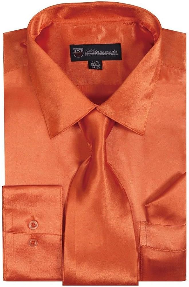handkerchief in dress shirt Men's French Cuff + Tie Handkerchief Dress Shirt With White Size 22.5"Neck /36 37"Sleeve