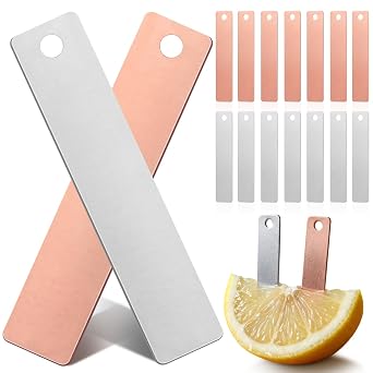 SEWACC 20pcs Pure Copper Zinc Anode Sheet High Purity Copper Zinc Electrode Strips for Science Experiment Electroplating Jewelry Plating DIY Electronics