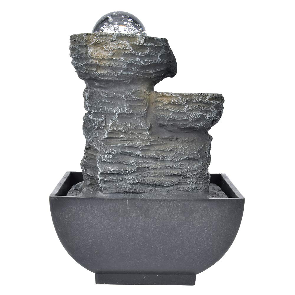 Fontana a Cascata per Interni con Illuminazione, Bellissima Fontana per Interni, Fontana da Tavolo, Umidificatore, Fontana per Acqua, Decorazione del Soggiorno,