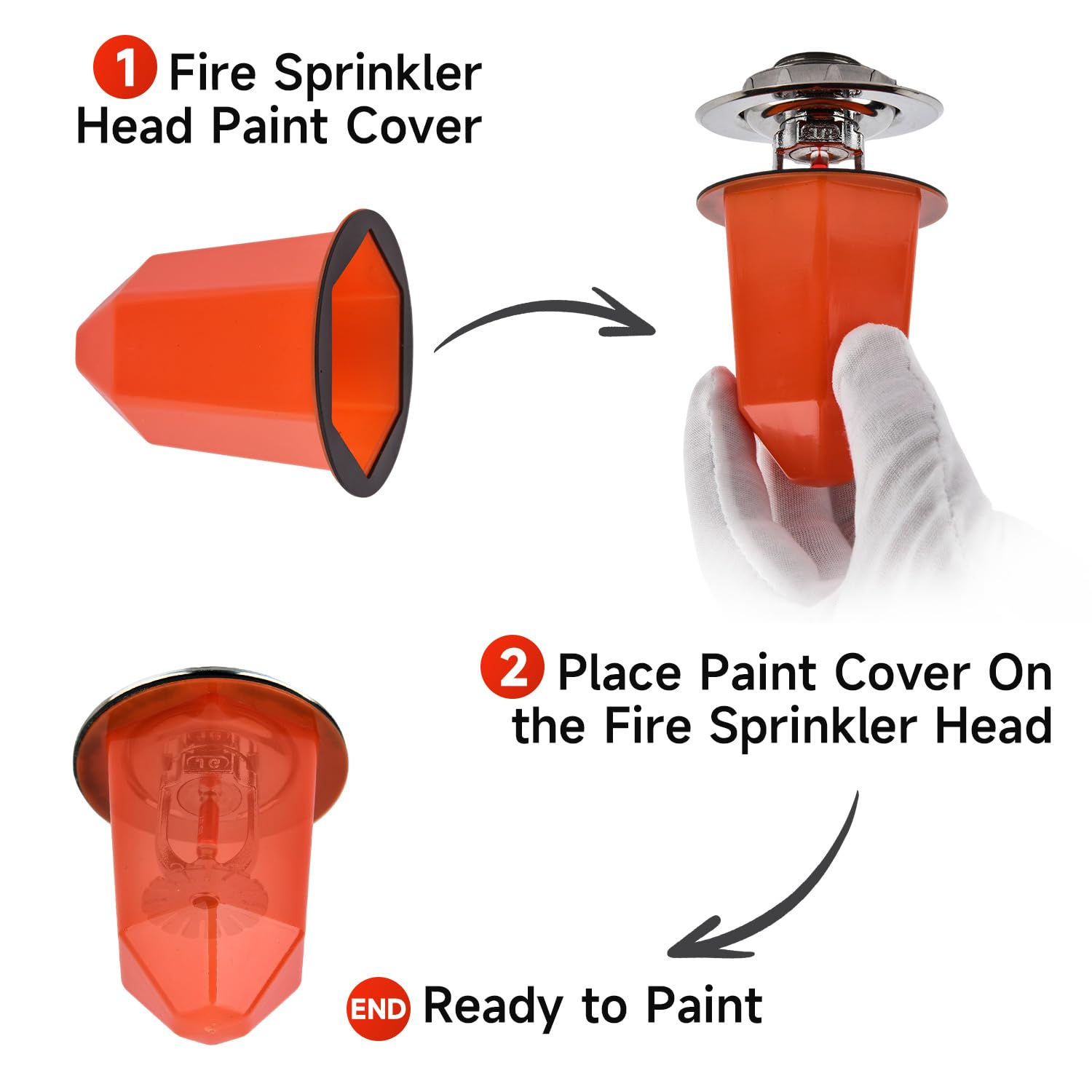 Feuersprinkler-Schutzabdeckung, Weiß – 6 Stück, Für 1,27 Cm & 1,9 Cm Köpfe