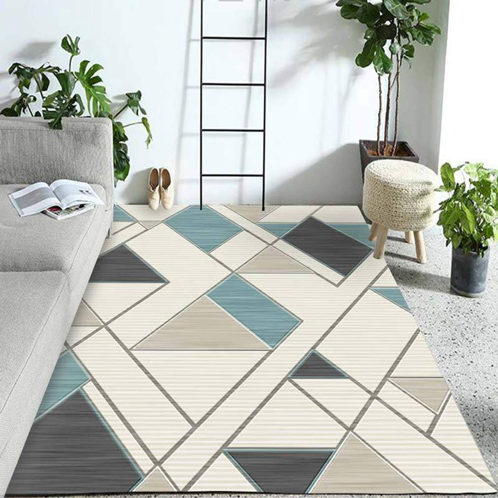 Buy MOXIC Soft Geometric Living Room Area Rugs Rectangular Children Crawling Bedroom Rug Fleece Anti-Slip Carpets Nordic Modern Home Decor Mats Indoor Outdoor Runners Nursery 2.6' X 5.2' — BookShops.in