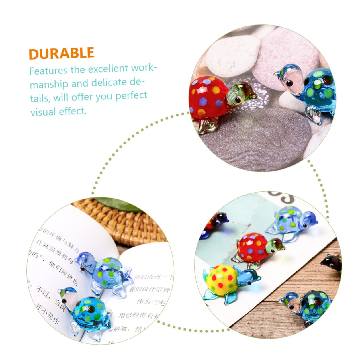 ABOOFAN 4 Set Mestieri Di Tartarughe Buddha Dell'acquario Luce Dell'acquario Piante Di Cactus Artificiali Figurina Di Pesce Medusa Accessori Per Rettili Peluche Rana Bicchiere 6 Pezzi * 4