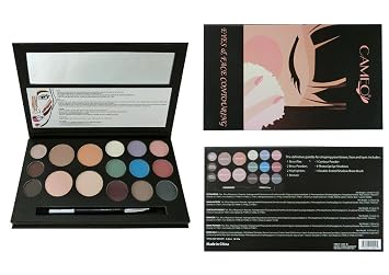 Cameo Cosmetics Eyes and Face Contouring Kit, Light Colors, A 3 Palettes in One Makeup Kit With 16 Bestselling Shades, Step by Step Instructions Included