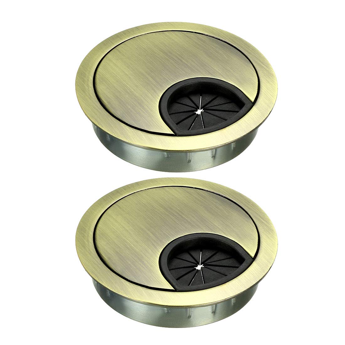 Passe-câbles de bureau lot de 2 œillets métalliques robustes anti-nœuds