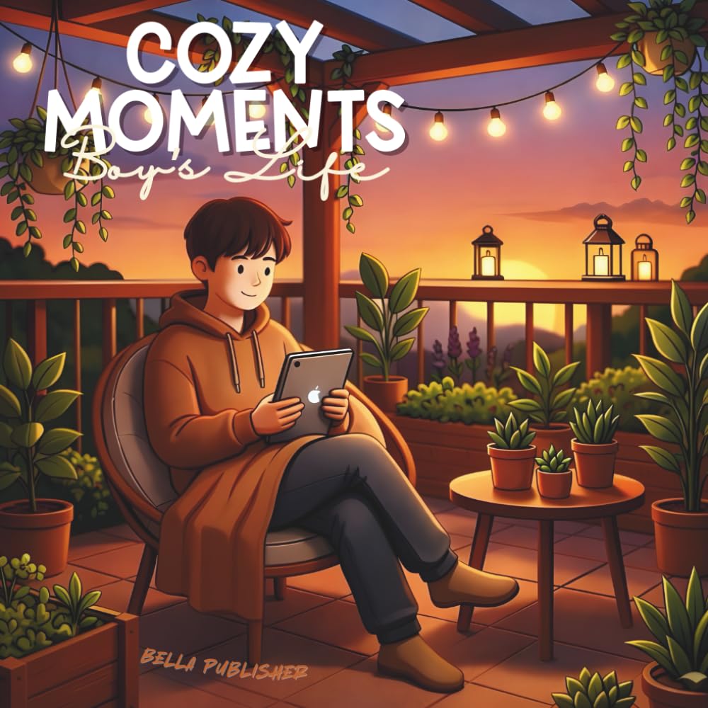 Boy's Life Cozy Moments: A Relaxing Coloring Book Featuring Calm Everyday Scenes for Teen Boys (Cozy Moments: Simple Bold Lined)